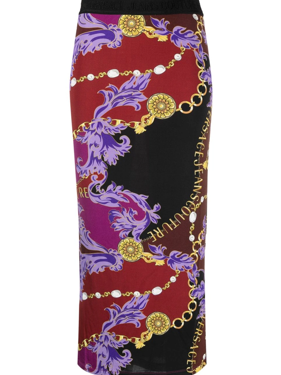 Affordable Women Jeans Couture-print Logo midi Versace skirt Couture 0807